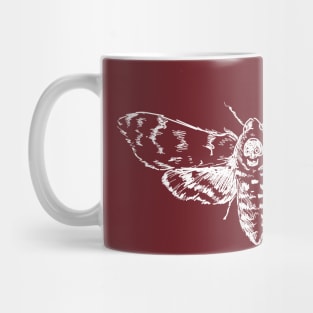 Death's-Head Hawkmoth in White Illustration Mug